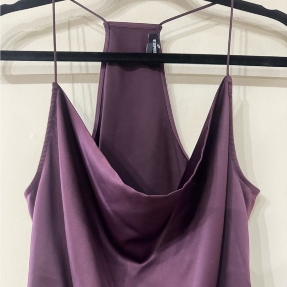 NWOT Express Plum cowl neck satin tank size small - Picture 3 of 7